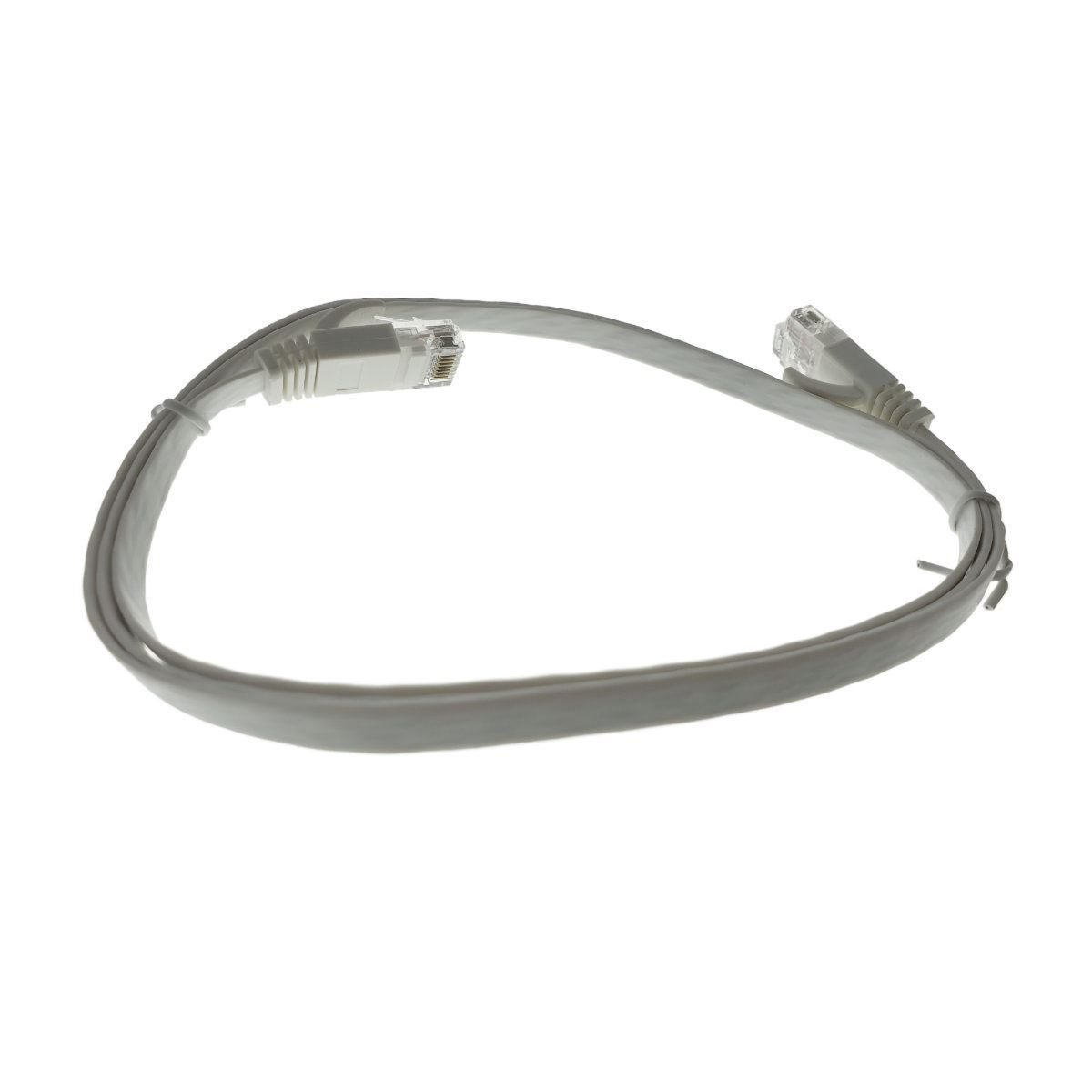 Cablu UTP cat.6,mufat 2xRJ45,lungime 1m,plat,de legatura retea,ethernet,alb [11]