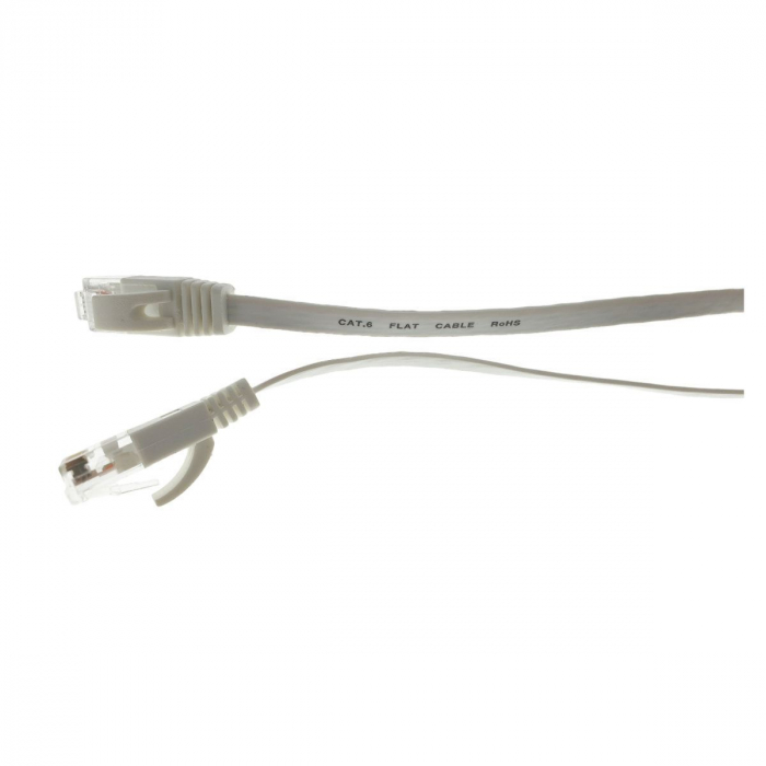 Cablu UTP cat.6,mufat 2xRJ45,lungime 20m,plat,de legatura retea,ethernet,alb [3]