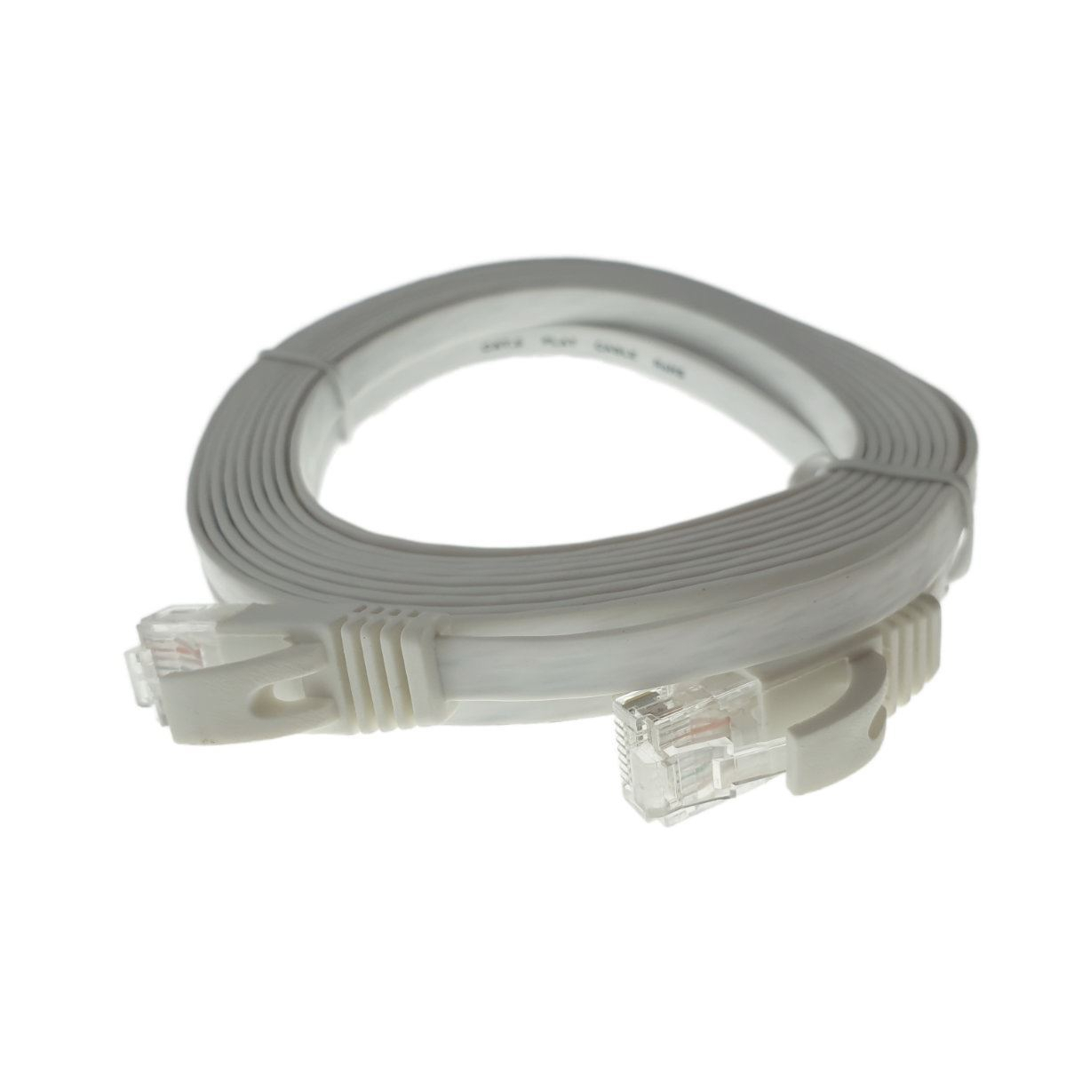 Cablu UTP cat.6, mufat 2xRJ45, lungime 5m, plat, de legatura retea, ethernet, alb [6]