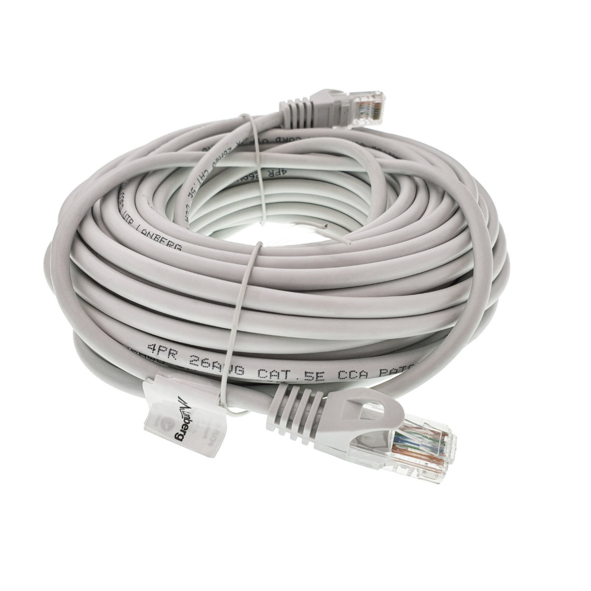 Cablu UTP, Lanberg 40448, cat 5e, lungime 15m, mufat 2xRJ45 AWG 26, 100 MHz, de legatura retea, ethernet, gri [8]