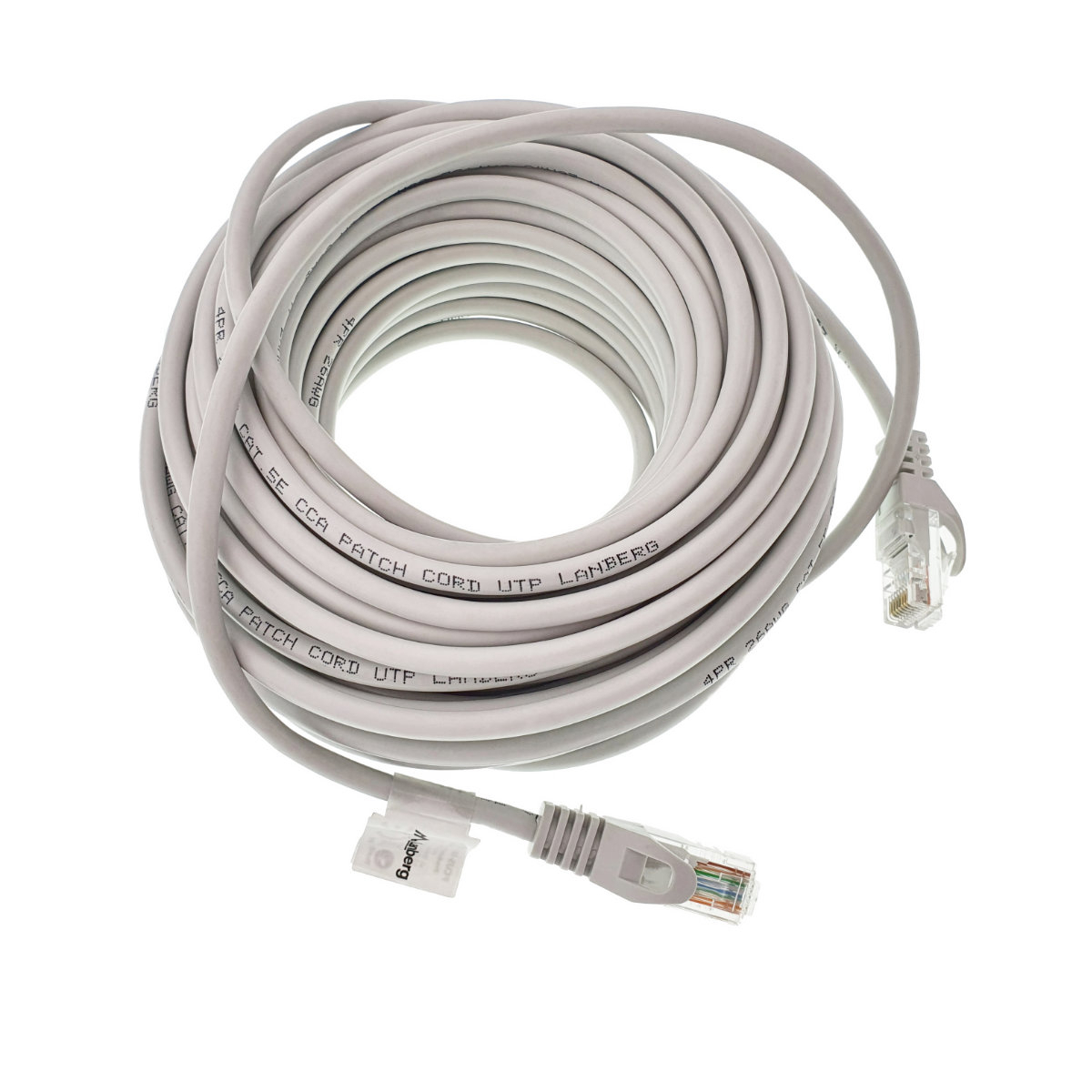 Cablu UTP, Lanberg 40448, cat 5e, lungime 15m, mufat 2xRJ45 AWG 26, 100 MHz, de legatura retea, ethernet, gri [6]