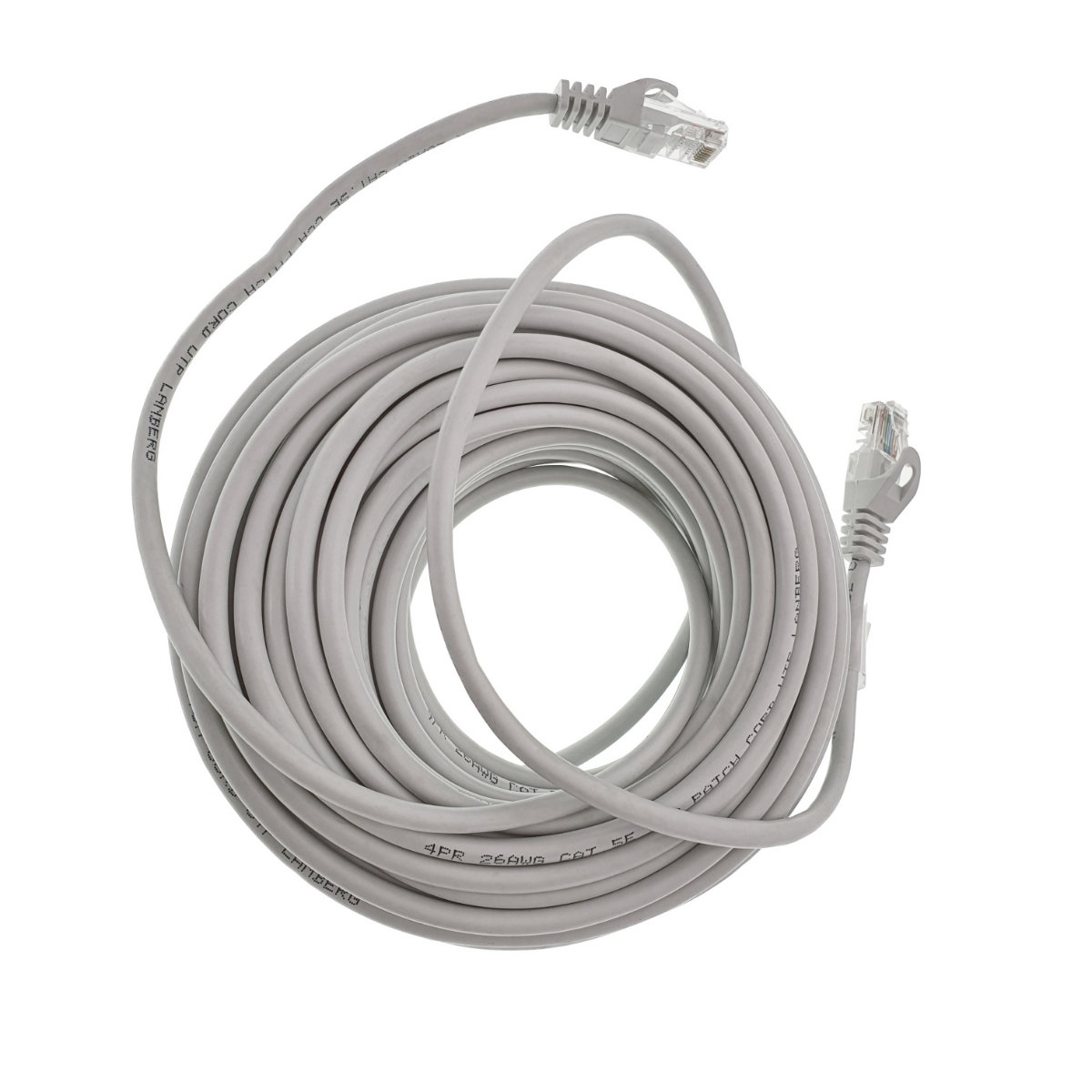 Cablu UTP, Lanberg 40448, cat 5e, lungime 15m, mufat 2xRJ45 AWG 26, 100 MHz, de legatura retea, ethernet, gri [2]