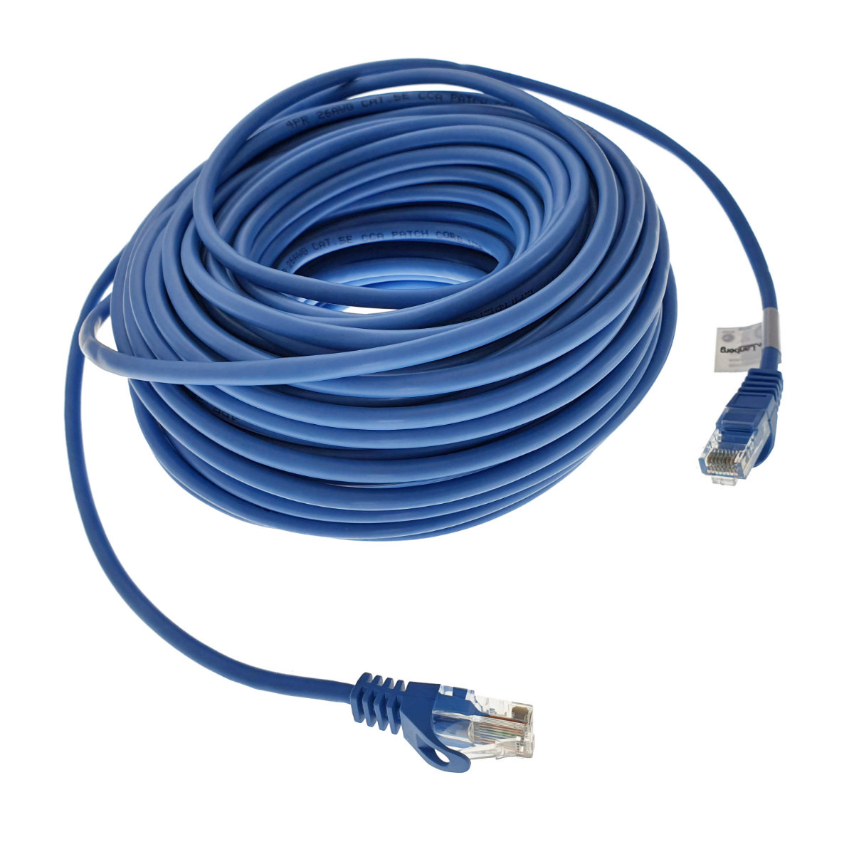 Cablu UTP, Lanberg 42782, cat.5e, mufat 2xRJ45, lungime 30m, AWG 26, 100 MHz, de legatura retea, ethernet, albastru [1]