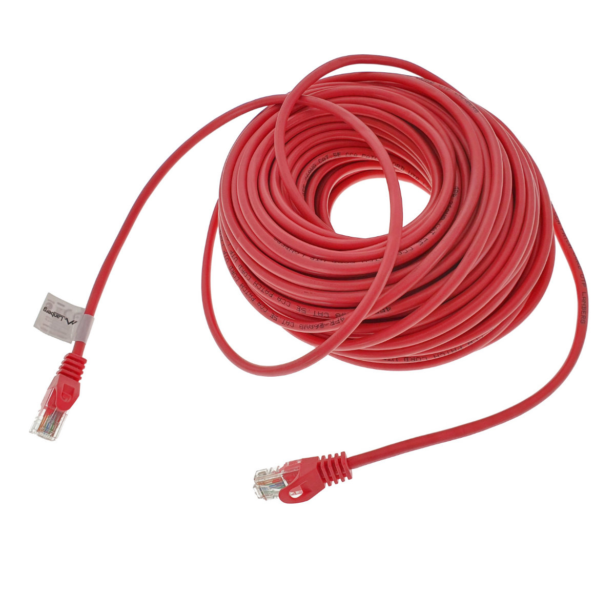 Cablu UTP, Lanberg 42786, cat.5e, mufat 2xRJ45, lungime 30m, AWG 26, 100 MHz, de legatura retea, ethernet, rosu [6]