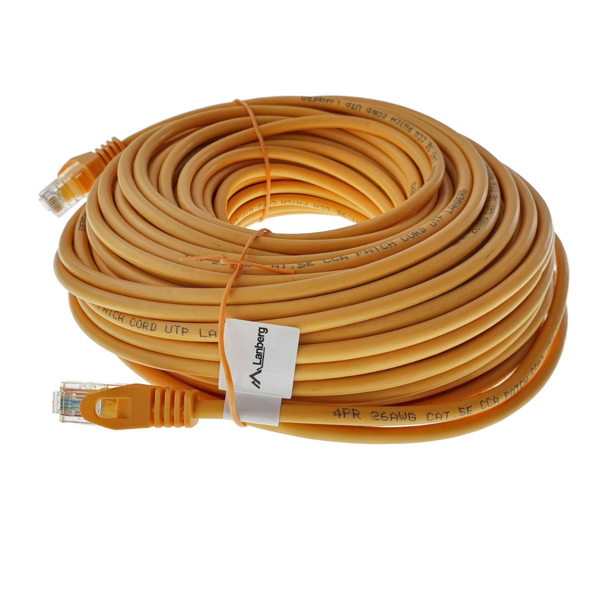 Cablu UTP, Lanberg 42788, cat.5e, mufat 2xRJ45, lungime 30m, AWG 26, 100 MHz, de legatura retea, ethernet, portocaliu [7]