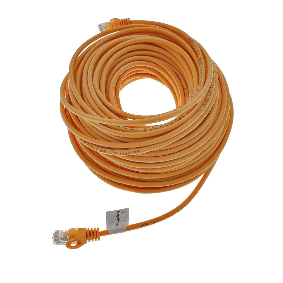 Cablu UTP, Lanberg 42788, cat.5e, mufat 2xRJ45, lungime 30m, AWG 26, 100 MHz, de legatura retea, ethernet, portocaliu [6]
