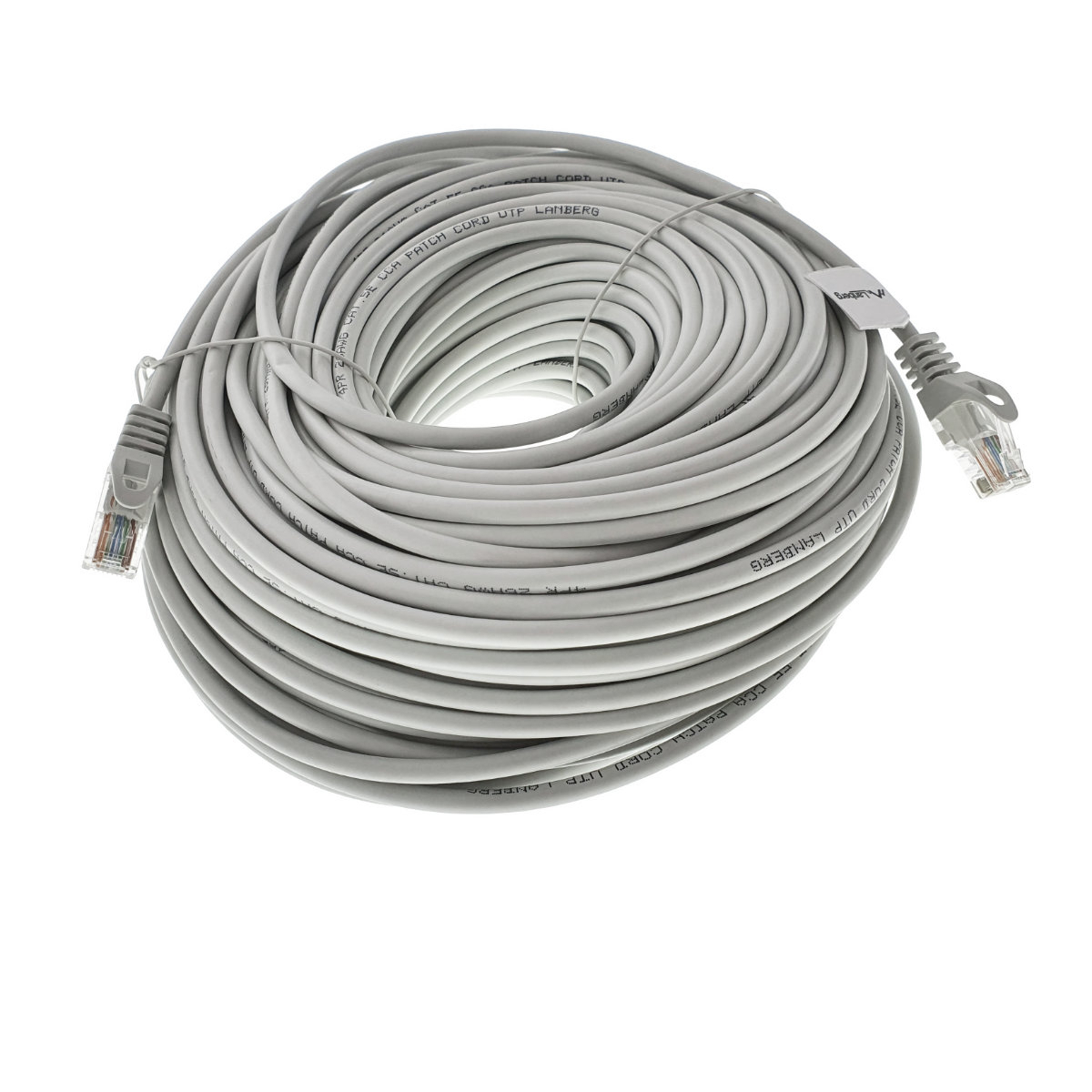 Cablu UTP, Lanberg 42805, cat.5e, mufat 2xRJ45, lungime 50m, AWG 26, 100 MHz, de legatura retea, ethernet, gri [10]