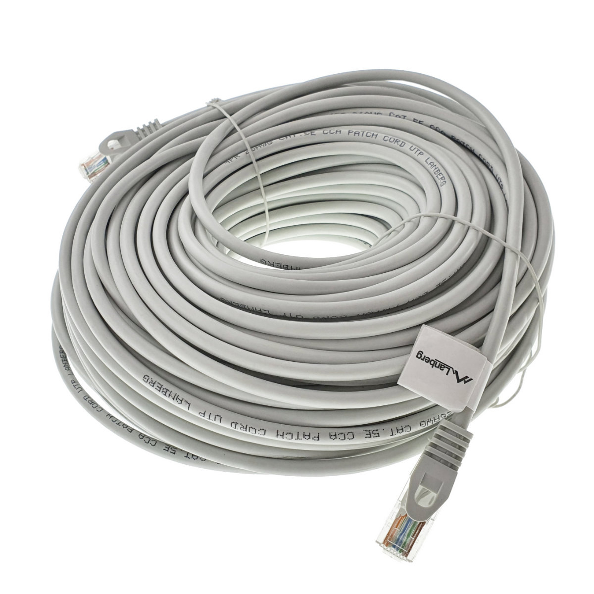 Cablu UTP, Lanberg 42805, cat.5e, mufat 2xRJ45, lungime 50m, AWG 26, 100 MHz, de legatura retea, ethernet, gri [9]