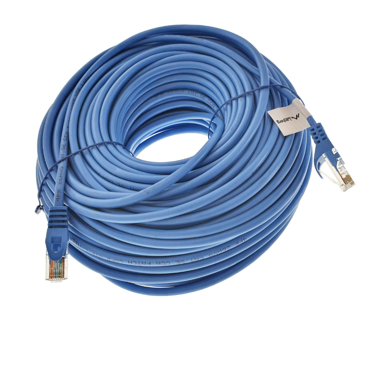 Cablu UTP, Lanberg 42806, cat.5e, mufat 2xRJ45, lungime 50m, AWG 26, 100 MHz, de legatura retea, ethernet, albastru [10]