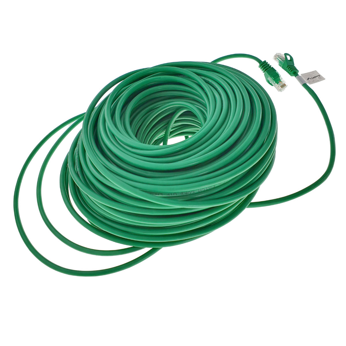 Cablu UTP, Lanberg 42808, cat.5e, mufat 2xRJ45, lungime 50m, AWG 26, 100 MHz, de legatura retea, ethernet, verde [2]