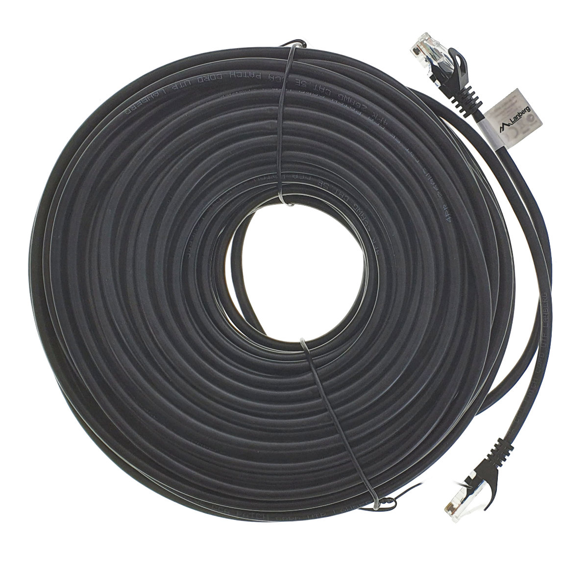 Cablu UTP, Lanberg 42809, cat.5e, mufat 2xRJ45, lungime 50m, AWG 26, 100 MHz, de legatura retea, ethernet, negru [10]
