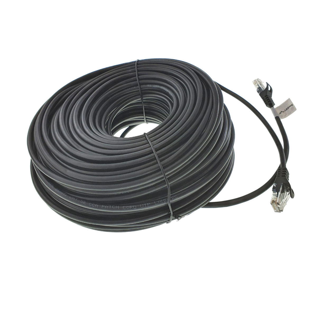 Cablu UTP, Lanberg 42809, cat.5e, mufat 2xRJ45, lungime 50m, AWG 26, 100 MHz, de legatura retea, ethernet, negru [8]