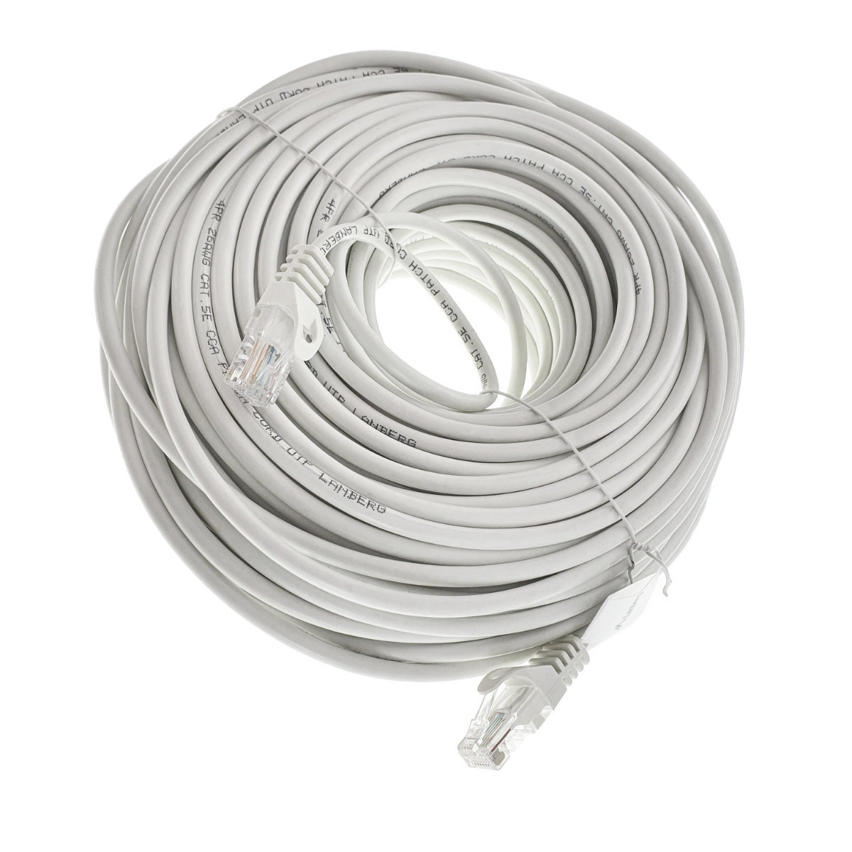 Cablu UTP, Lanberg 42811, cat.5e, mufat 2xRJ45, lungime 50m, AWG 26, 100 MHz, de legatura retea, ethernet, alb [3]