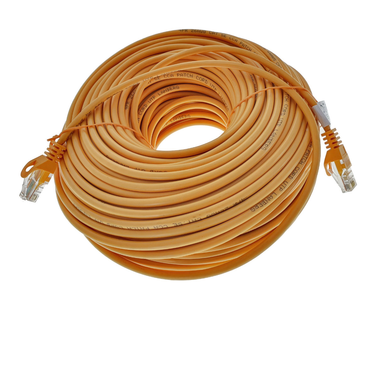 Cablu UTP, Lanberg 42812, cat.5e, mufat 2xRJ45, lungime 50m, AWG 26, 100 MHz, de legatura retea, ethernet, portocaliu [1]