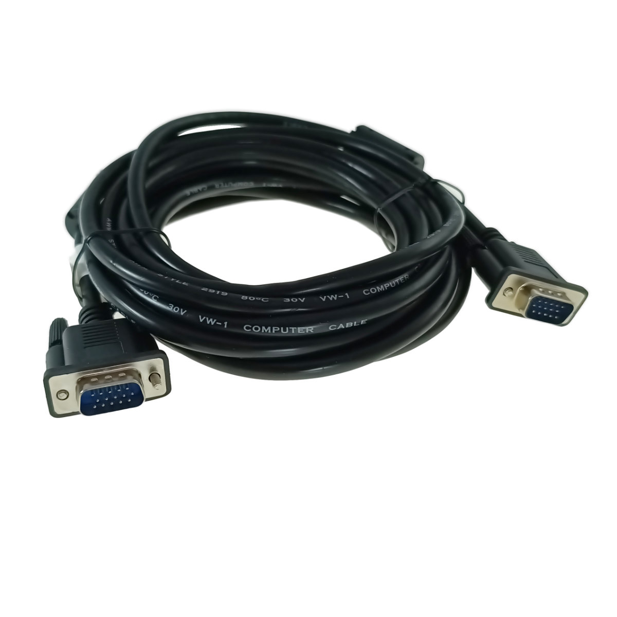 Cablu VGA tata-tata, lungime 5m, Lanberg 41390, ecranare dubla si miez ferita, negru [2]