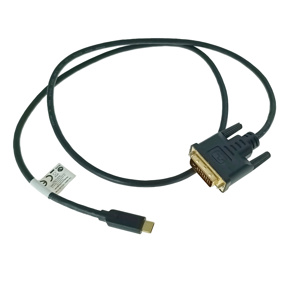 Cablu video USB-C la DVI-D 24+1 pini, 1m, tata-tata, dual link, HDR, Lanberg 43684, 4K-60Hz, negru [3]
