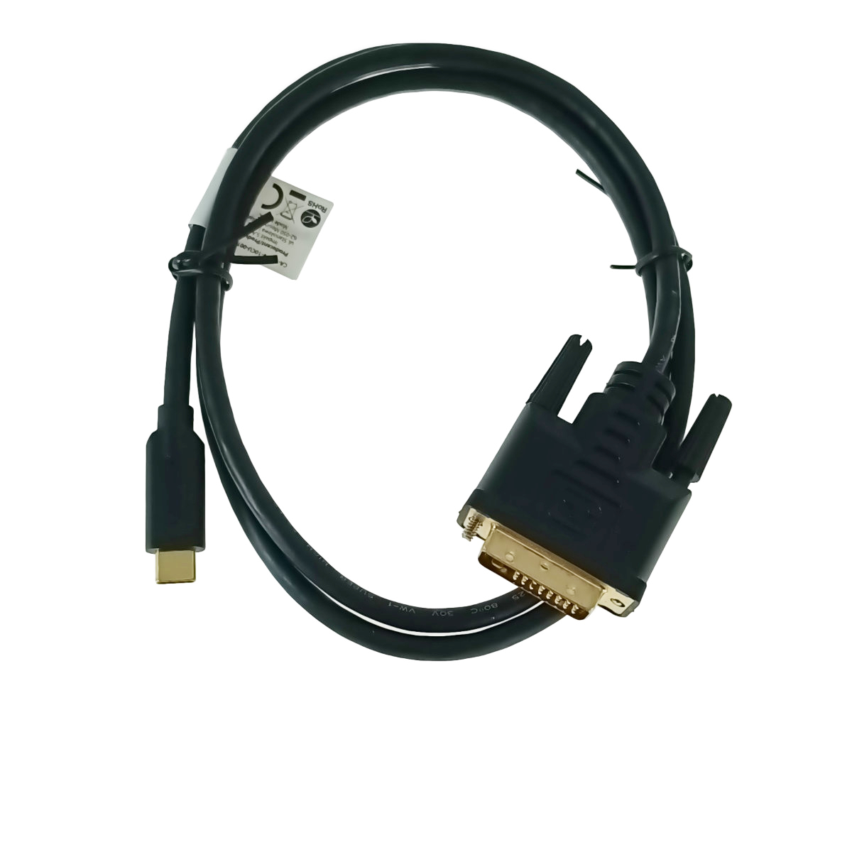 Cablu video USB-C la DVI-D 24+1 pini, 1m, tata-tata, dual link, HDR, Lanberg 43684, 4K-60Hz, negru [4]