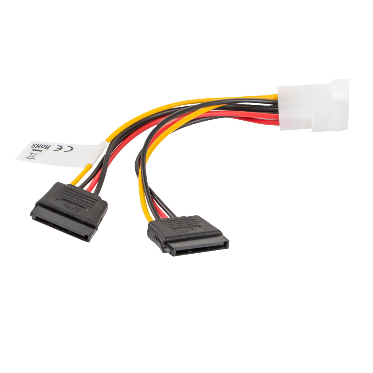 Cablu Y de alimentare Molex 4-pin tata la 2 X SATA 15-pin mama, Lanberg 41322, lungime 15 cm [1]