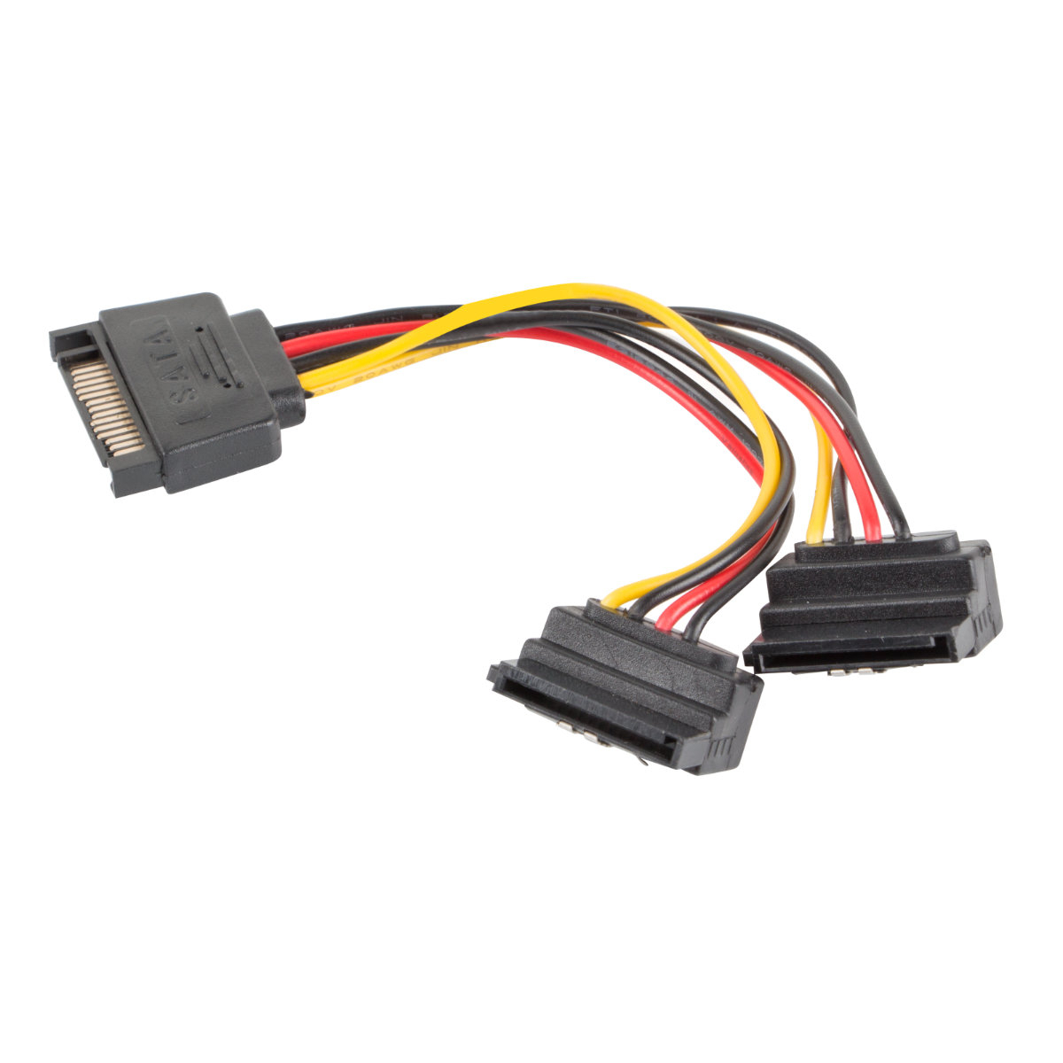 Cablu Y splitter SATA 15-pin tata la 2 x SATA 15-pin mama in unghi de 90 de grade, Lanberg 41320, lungime 15 cm [4]