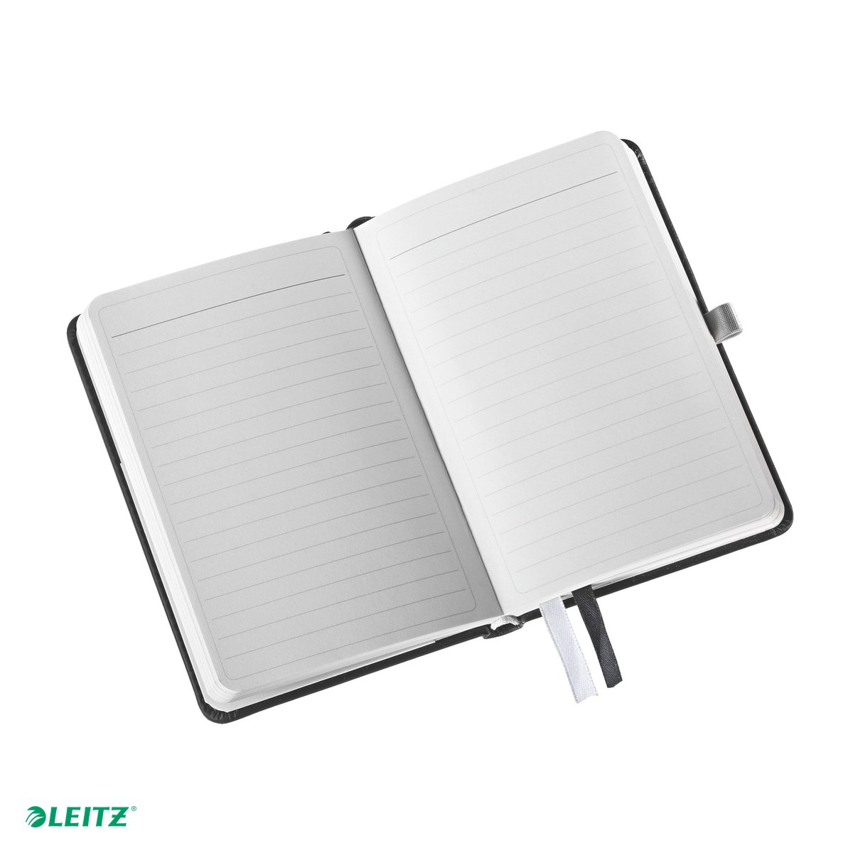 Caiet birou A6 dictando satin coperta carton Leitz Style, carton 96 g/mp, 80 file, 8 file perforate, negru [5]