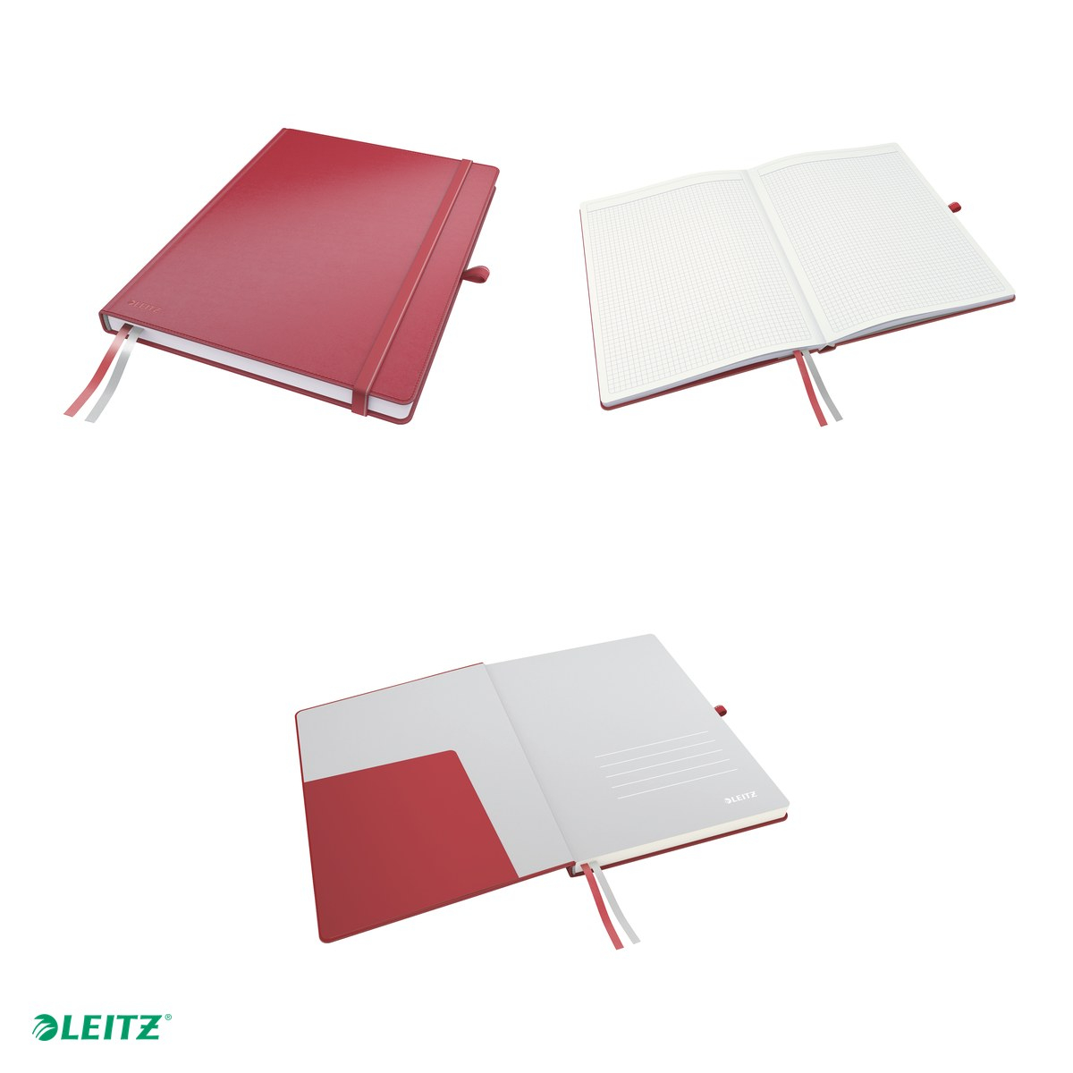 Caiet de birou Leitz Complete, A4, matematica, pentru documente perforate, 80 file, 8 file perforate, hartie 100 g/mp, rosu [4]