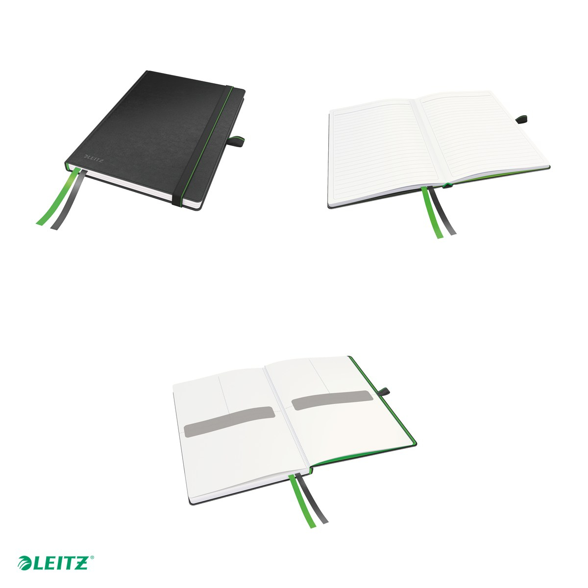 Caiet de birou Leitz Complete, A5, dictando, pentru documente perforate, 80 file, 8 file perforate, hartie 100 g/mp, negru [4]