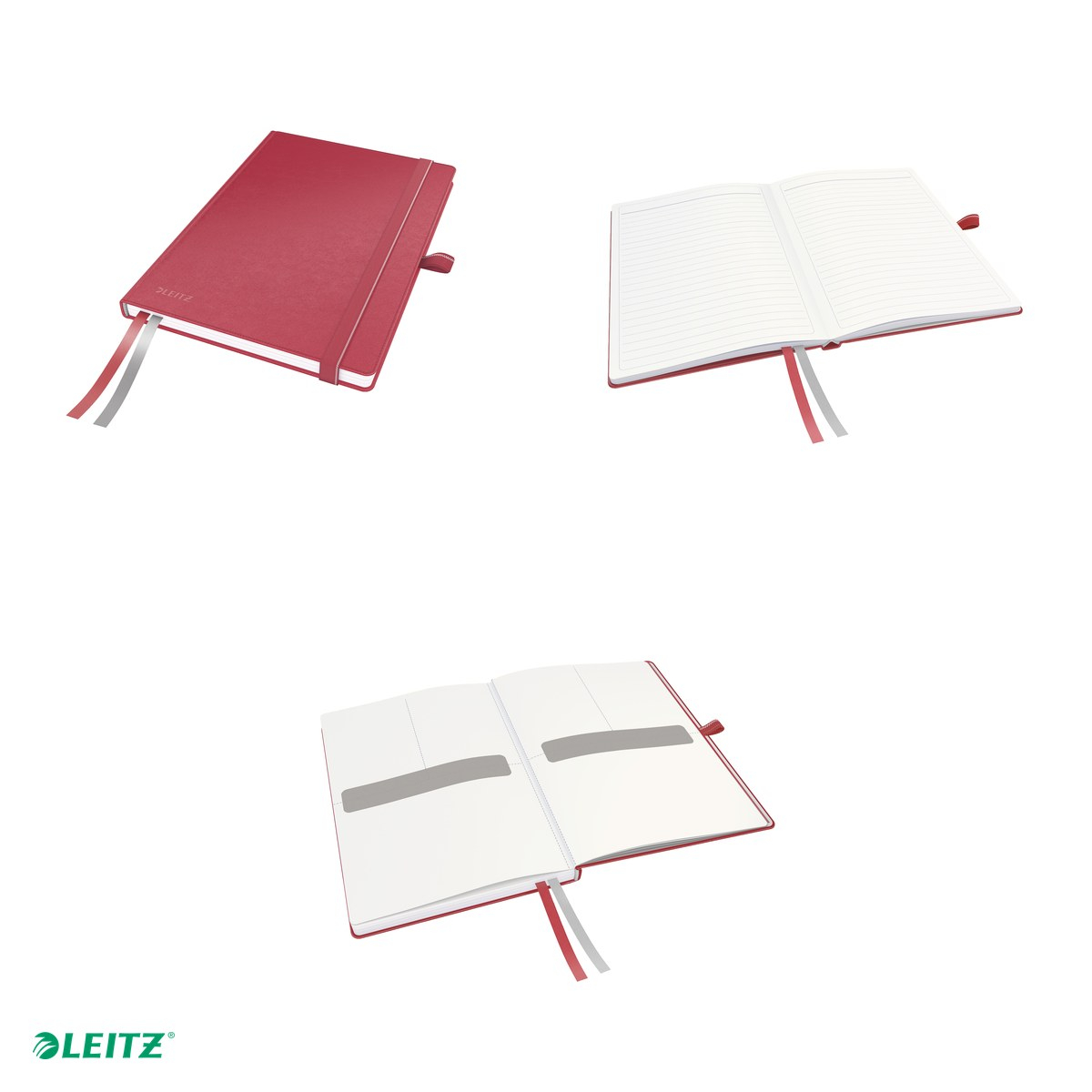 Caiet de birou Leitz Complete, A5, dictando, pentru documente perforate, 80 file, 8 file perforate, hartie 100 g/mp, rosu [4]