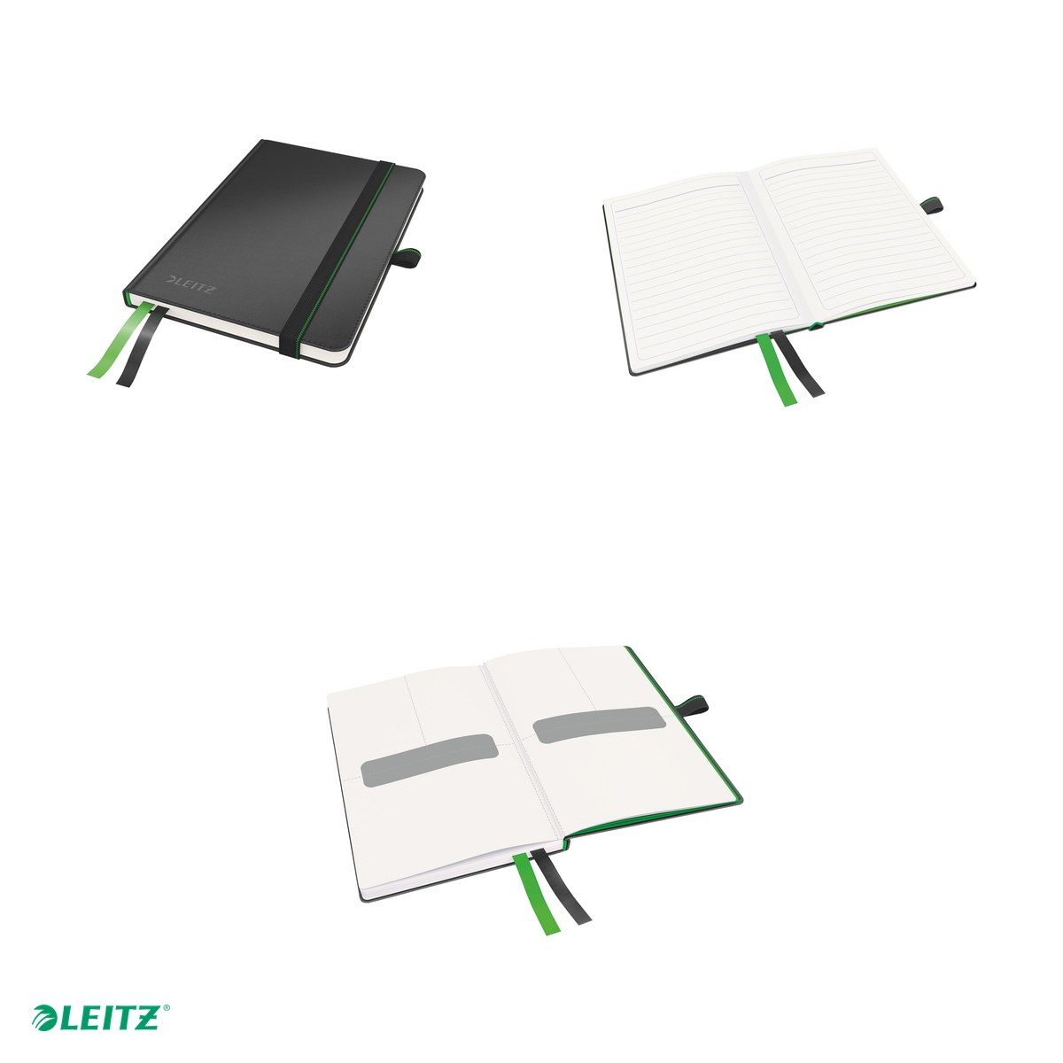 Caiet de birou Leitz Complete, A6, dictando, pentru documente perforate, 80 file, 8 file perforate, hartie 100 g/mp, negru [4]