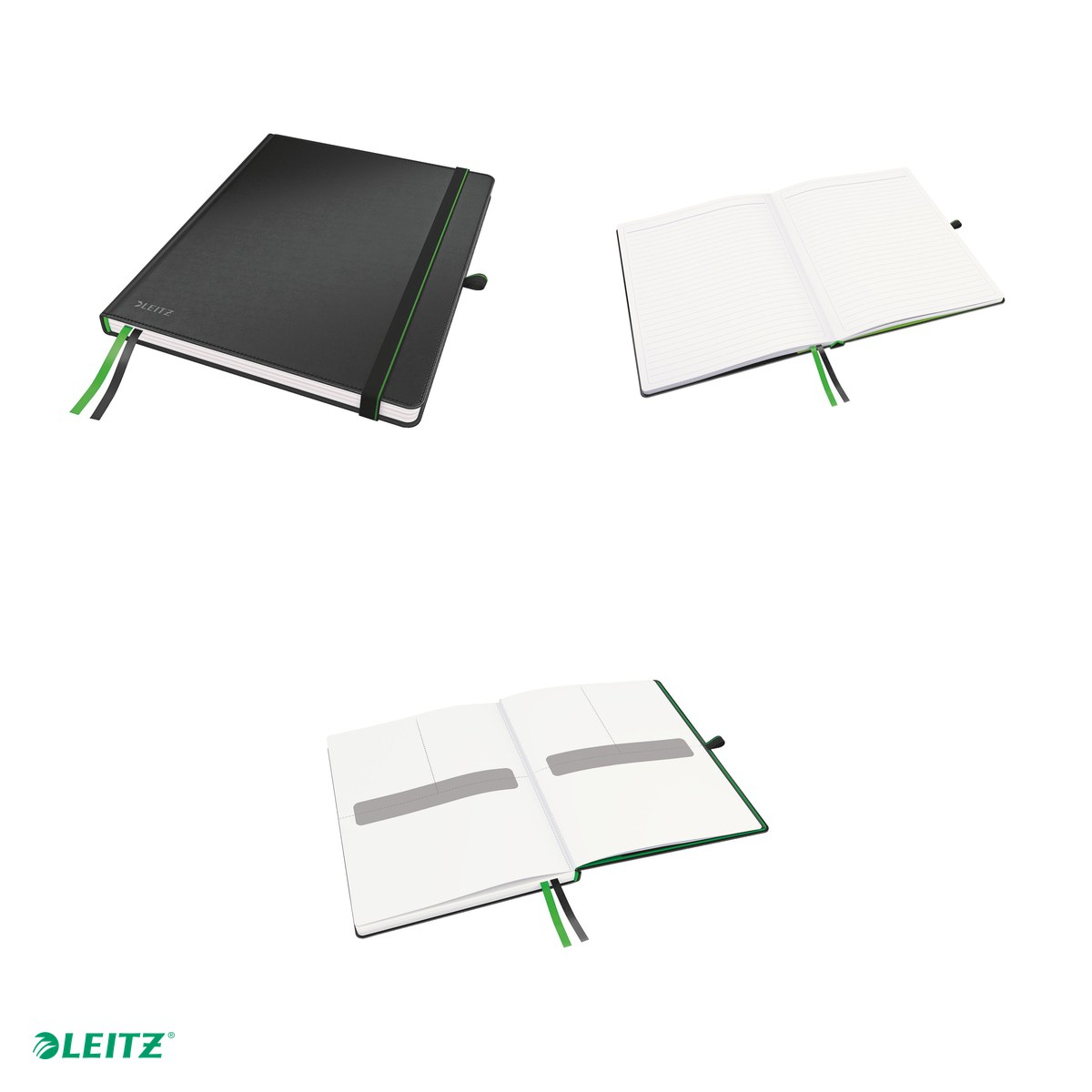 Caiet de birou Leitz Complete, format iPad, dictando, pentru documente perforate, 80 file, 8 file perforate, hartie 100 g/mp, negru [4]