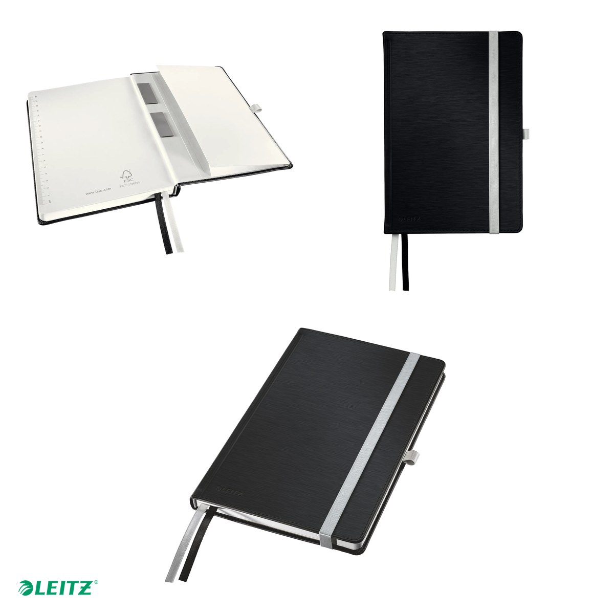 Caiet de birou Leitz Style, pentru documente perforate, 80 file, 8 file perforate, hartie 96 g/mp, negru Satin [5]