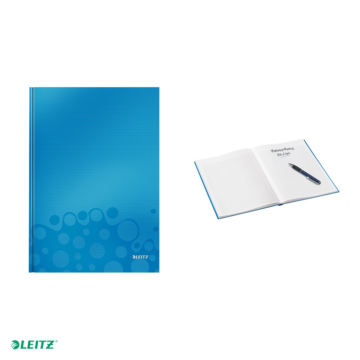 Caiet de birou Leitz WOW, carton laminat, coperta dura, A4, 80 coli, matematica, hartie 80 g/mp, albastru [4]