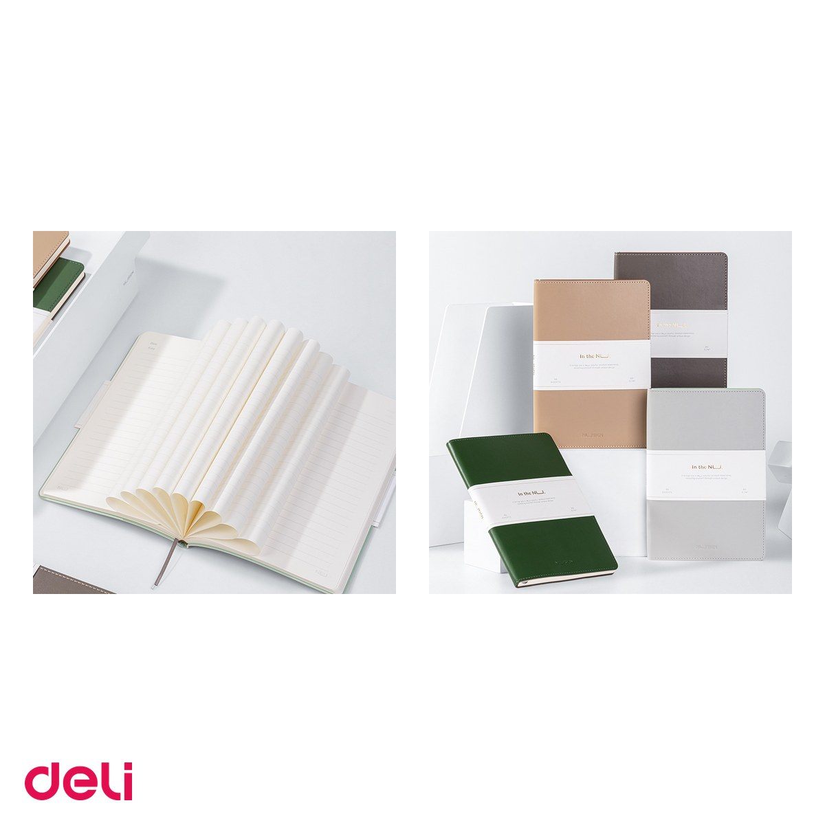 Caiet Deli A5 diverse culori, dictando, birou 96 file, coperta imitatie piele [4]