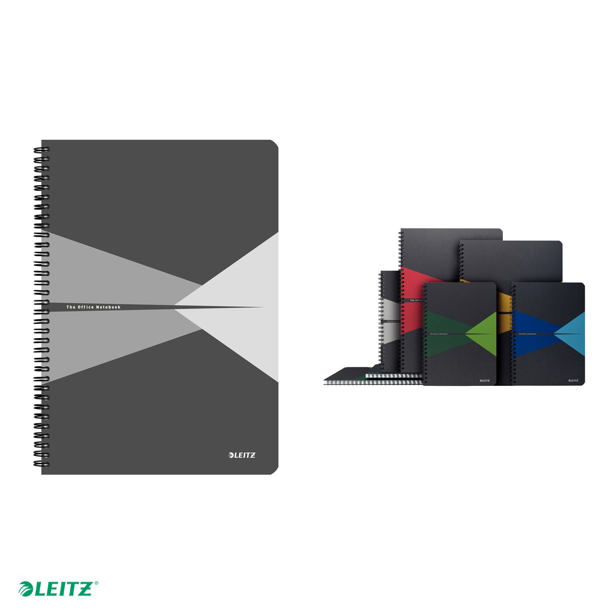 Caiet Leitz Office cu spira, coperta carton, A4, matematica, 90 file, hartie 90 g/mp, gri [4]