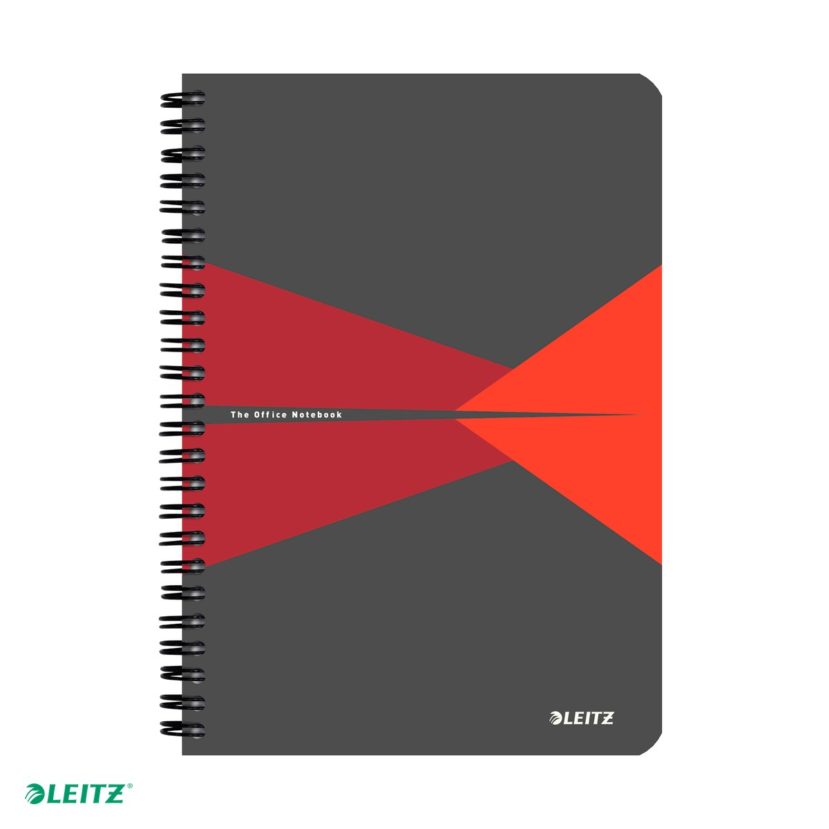 Caiet Leitz Office cu spira, coperta PP, A5, matematica, 90 file, hartie 90 g/mp, rosu [4]