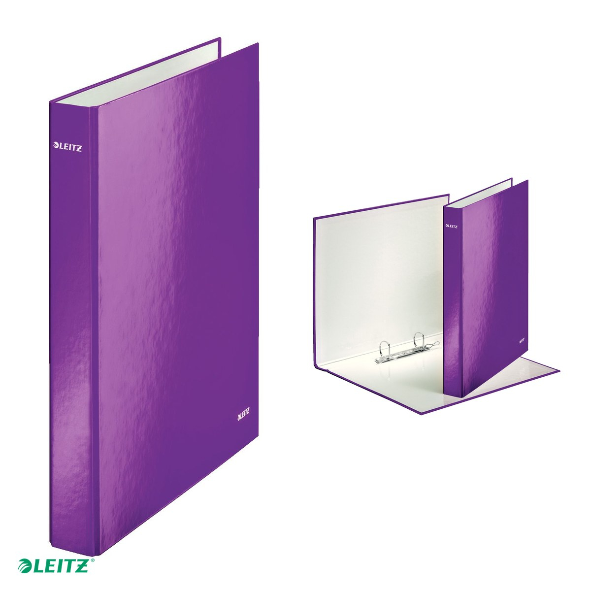 Caiet mecanic Leitz WOW, carton laminat, A4, mecanism 2DR, inel 25 mm, capacitate 250 coli (80 g/mp), mov [4]
