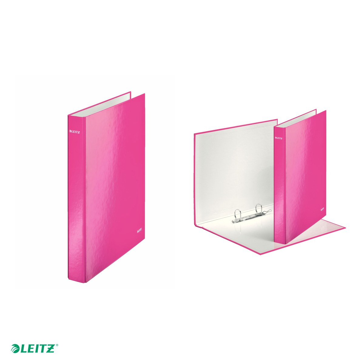 Caiet mecanic Leitz WOW, carton laminat, A4, mecanism 2DR, inel 25 mm, capacitate 250 coli (80 g/mp), roz [4]