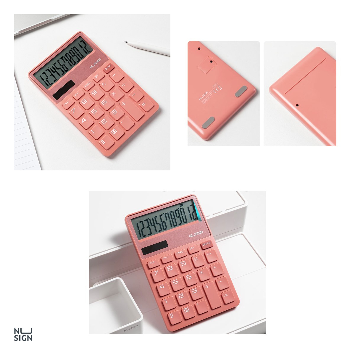 Calculator de birou Nusign Dig Intens, 12, roz, 165x110x25 mm [4]
