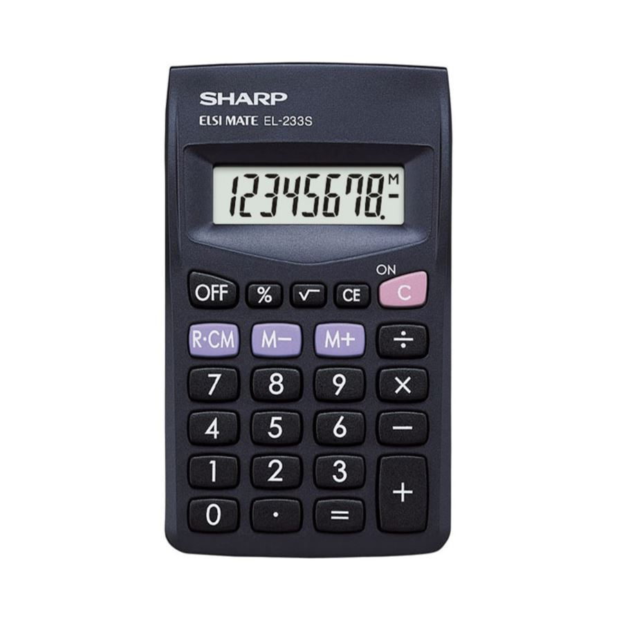 Calculator Sharp EL-233S de buzunar,8 digits,103x60x8mm,negru [4]