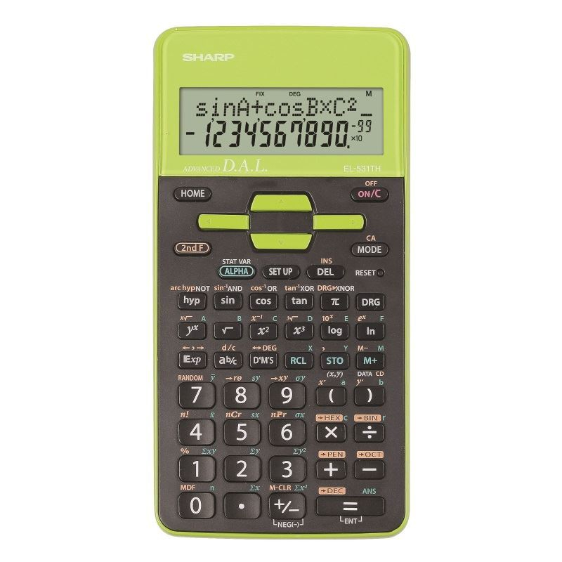 Calculator stiintific Sharp EL-531TH,273 functii,10 digiti,161x80x15mm,negru cu verde [7]