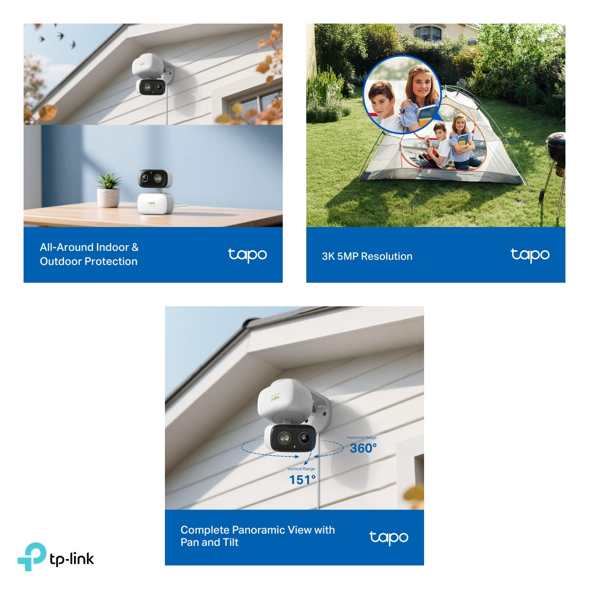 Camera de supraveghere pan/tilt interior si exterior TP-Link Tapo C236, 3K 5MP, Wi-Fi 2.4 GHz, vedere nocturna color, IP65, detectie AI, alb [5]