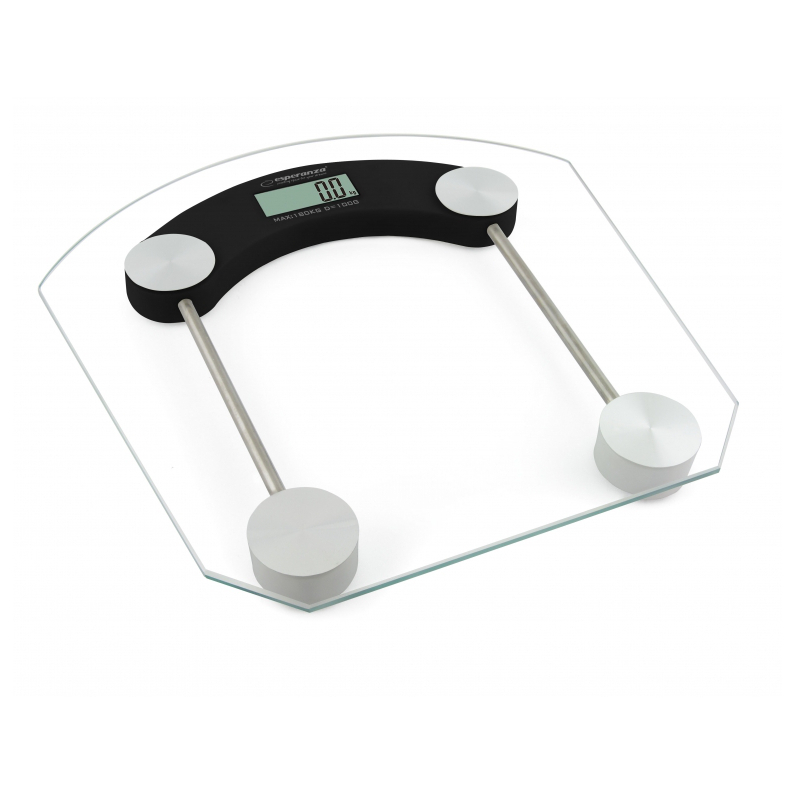 Cantar corporal digital, Esperanza Pilates, 180 kg, LCD, 4 senzori, suprafata sticla transparenta securizata, negru [2]