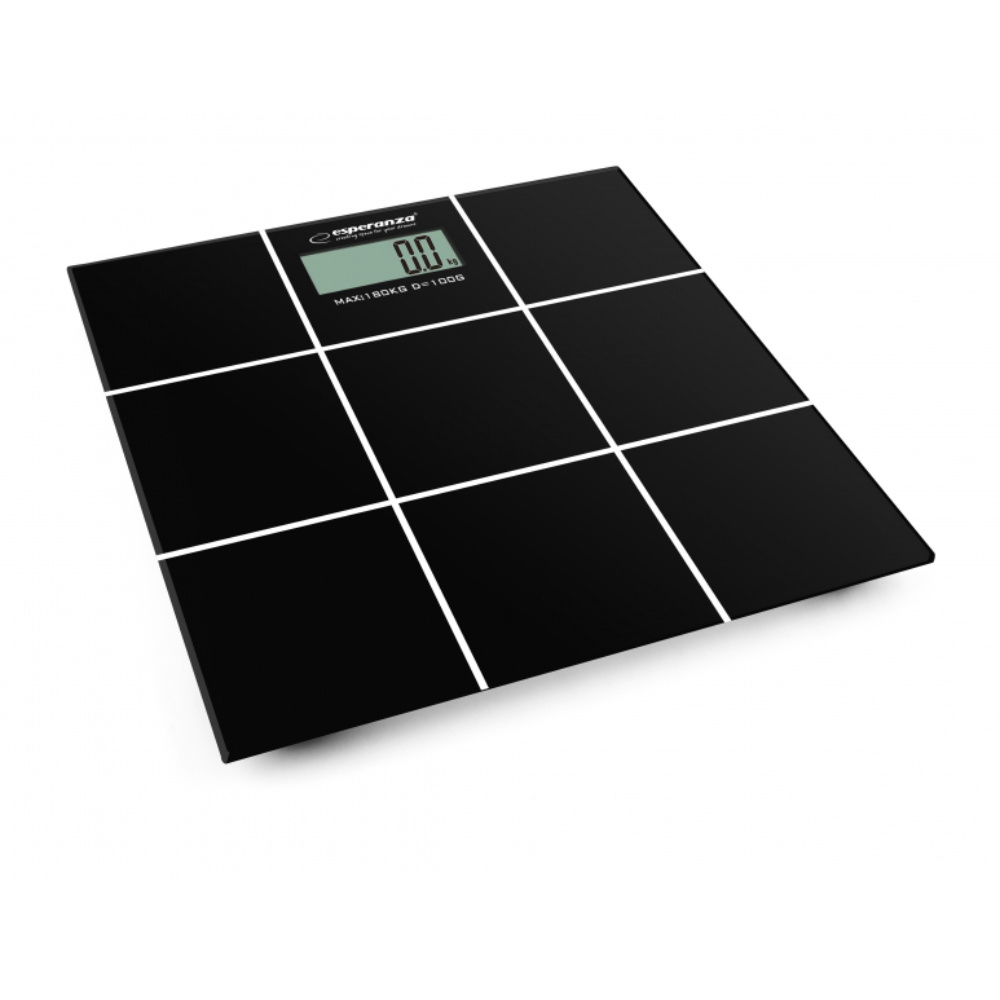Cantar corporal digital, Esperanza Salsa, 180 kg, LCD, 4 senzori, suprafata sticla securizata, negru [1]