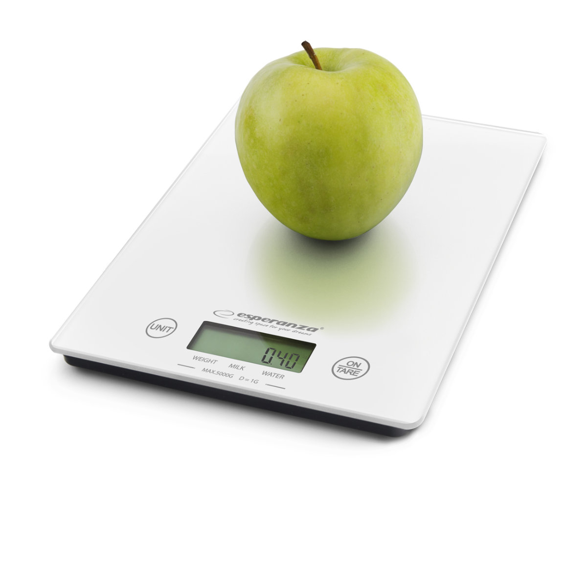 Cantar de bucatarie digital, max 5 Kg, Esperanza Lemon, diviziune 1g, tara, 205 x 165 x 20 mm, sticla, alb [4]