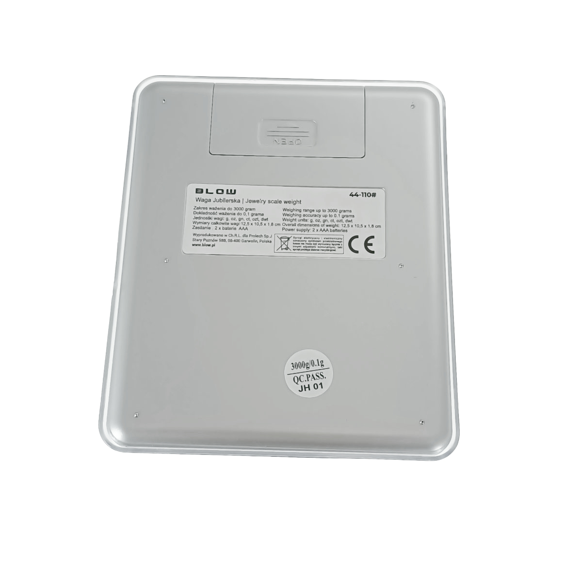 Cantar de precizie, Blow JS13 12078, 0.01gr-3000gr, ecran LCD 42 x 14mm, suprafata suport masurare 100 x 100mm, 2 x AAA, argintiu [5]