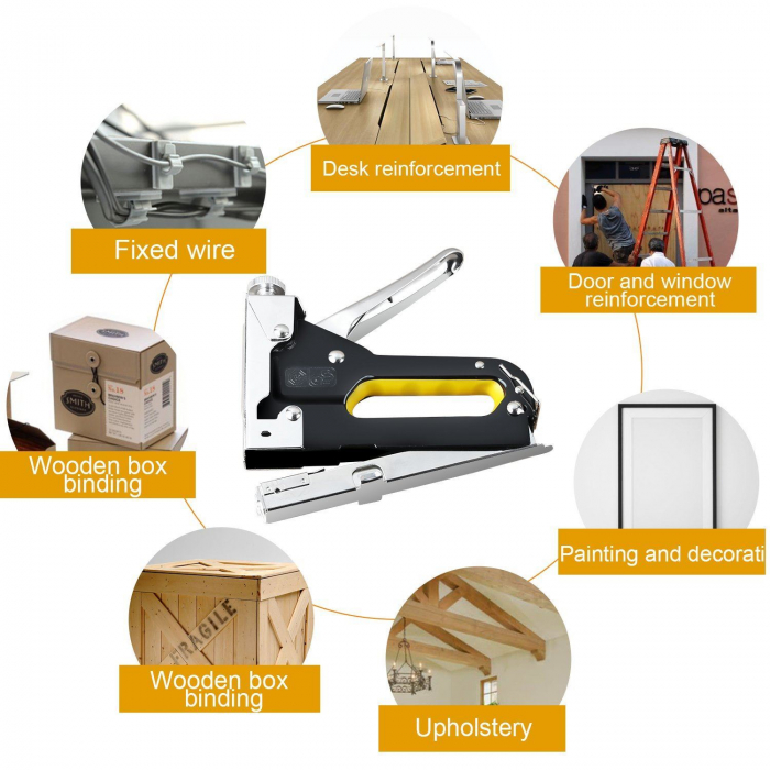 Capsator cu capse,multifunctional,pentru decorare,fixare materiale,4-14mm [3]