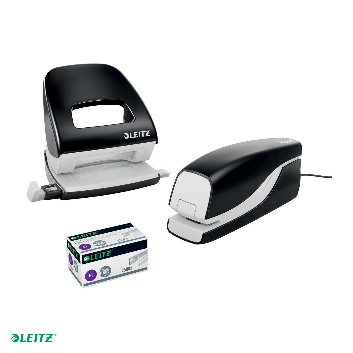 Capsator electric Leitz 5532 NeXXt Series, cu adaptor, capsare 10 coli, 1000 capse e1 incluse, negru [5]
