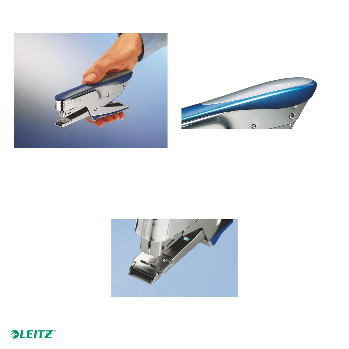 Capsator metalic Leitz 5545 tip cleste, capsare 15 coli, albastru Metal [6]