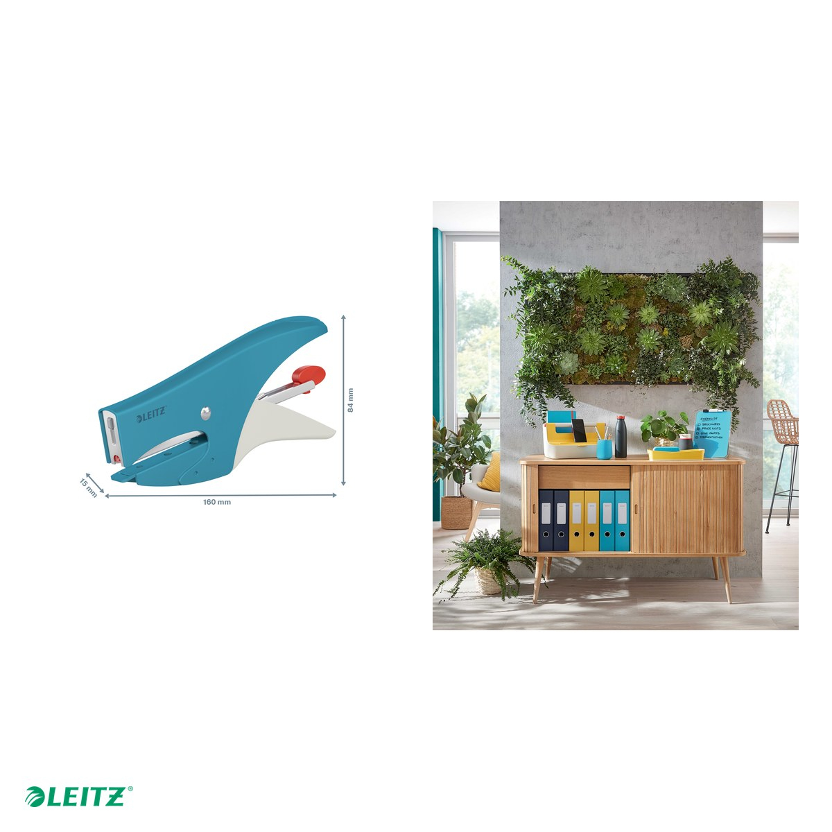 Capsator metalic Leitz Cosy 5645, capsare 15 coli, albastru Celest [6]
