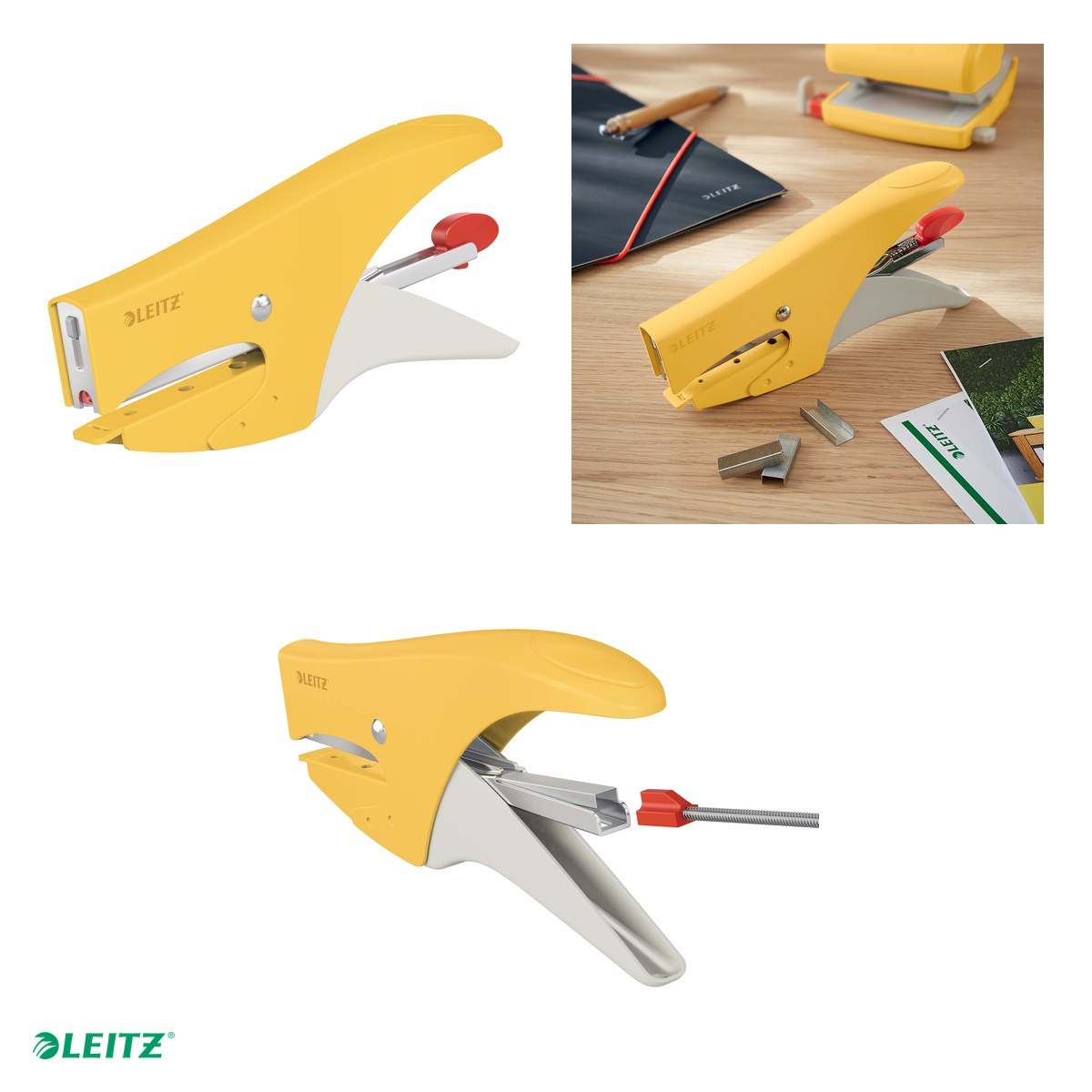 Capsator metalic Leitz Cosy 5645, capsare 15 coli, galben Chihlimbar [5]