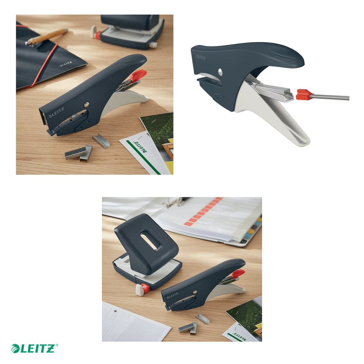Capsator metalic Leitz Cosy 5645, capsare 15 coli, gri Antracit [4]